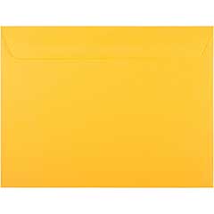 Enveloppes avec ouverture à l'extrémité, 9 x 12 po, jaune tournesol, 100/pqt